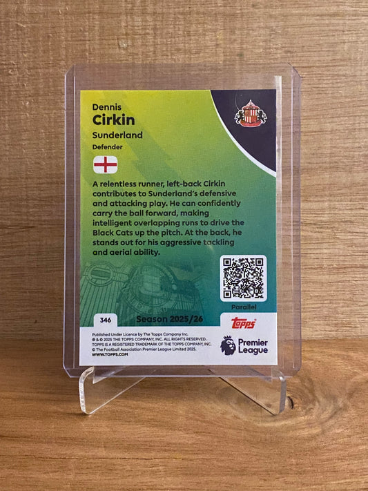 Fodbold kort Topps Premier League 2025/2026 - Sunderland Yellow Parallel Dennis Cirkin Rookie