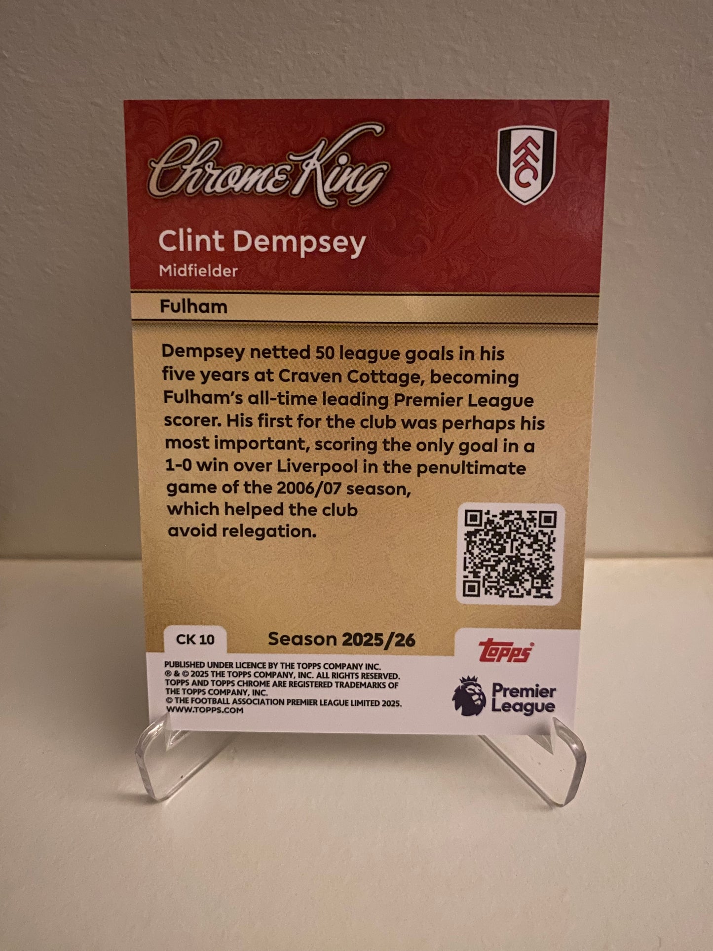 Topps Premier League 2025/2026 - Chrome King Clint Dempsey