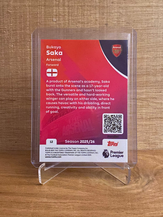 Fodbold kort Topps Premier League 2025/2026 - Arsenal Yellow Parallel Bukayo Saka