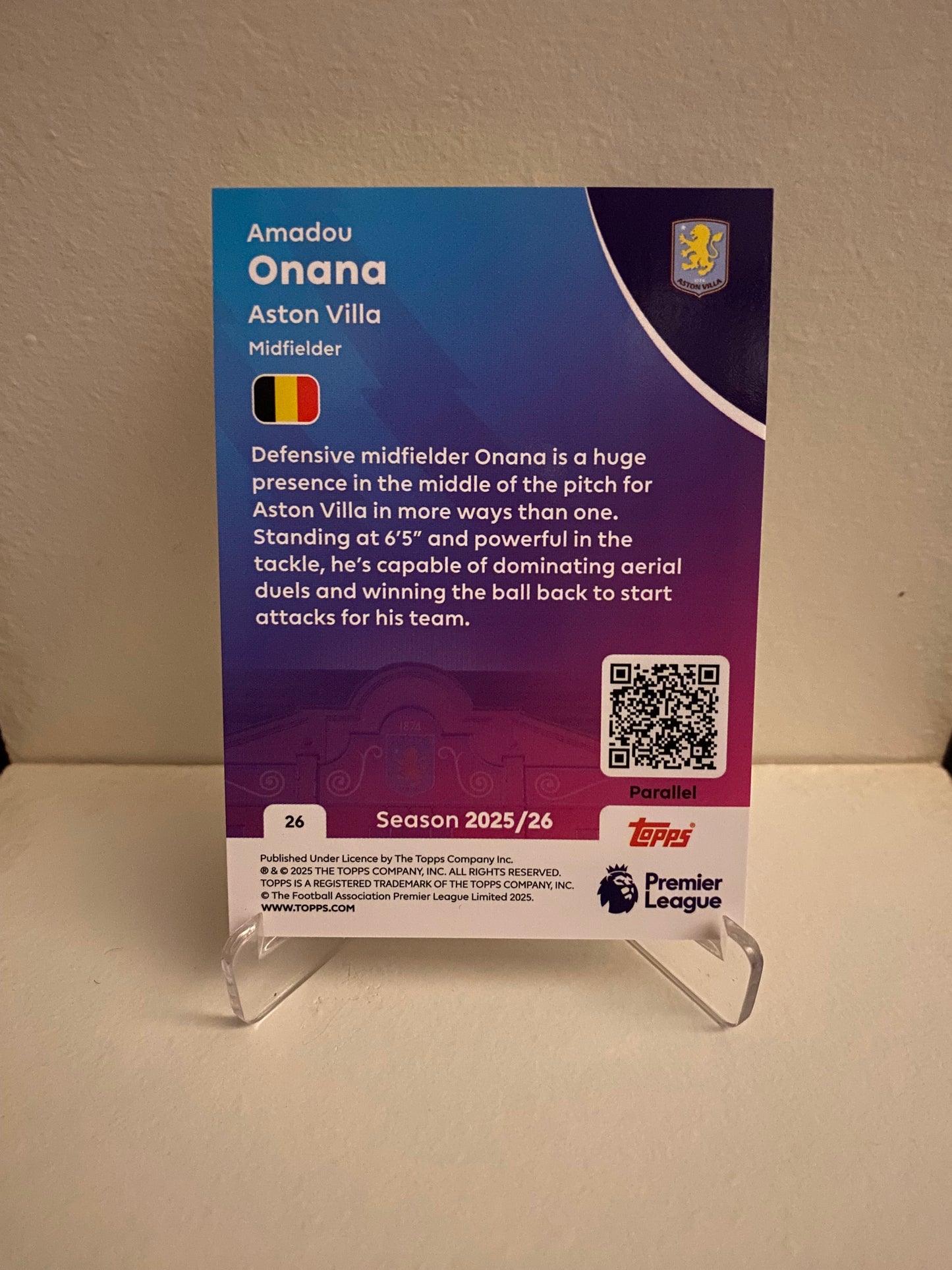 Topps Premier League 2025/2026 - Yellow Parallel Amadou Onana