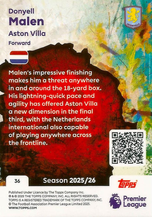 Fodbold kort Topps Premier League 2025/2026 - Tekkers Donyell Malen - Pokedexet