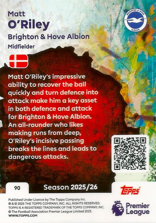 Fodbold kort Topps Premier League 2025/2026 - Tekkers Matt O´Riley - Pokedexet