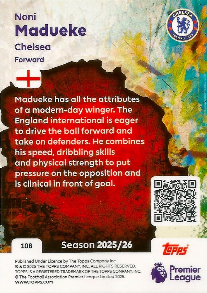 Fodbold kort Topps Premier League 2025/2026 - Tekkers Noni Madueke - Pokedexet