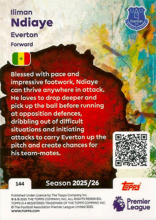 Fodbold kort Topps Premier League 2025/2026 - Tekkers Iliman Ndiaye - Pokedexet