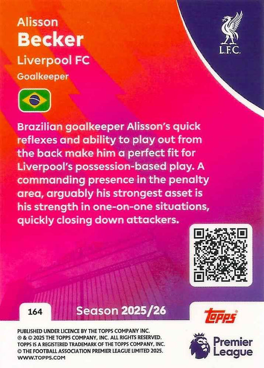 Fodbold kort Topps Premier League 2025/2026 - Liverpool Alisson Becker