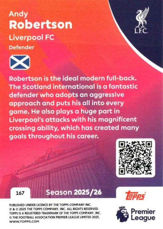 Fodbold kort Topps Premier League 2025/2026 - Liverpool Andy Robertson
