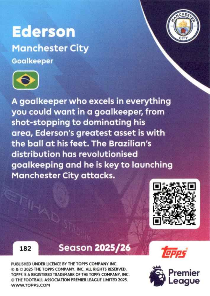 Fodbold kort Topps Premier League 2025/2026 - Manchester City Ederson