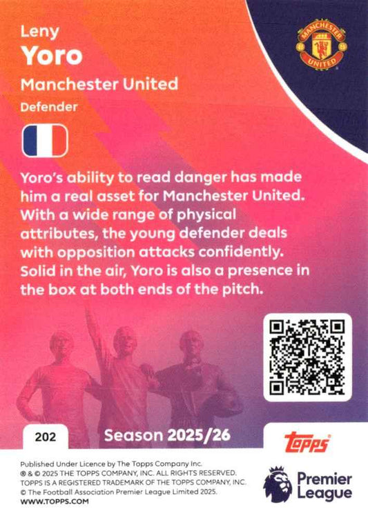 Fodbold kort Topps Premier League 2025/2026 - Manchester United Leny Yoro