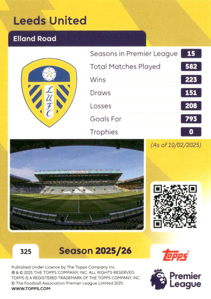 Topps Premier League 2025/2026 - Team Badge Leeds United