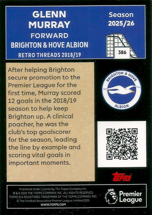 Fodbold kort Topps Premier League 2025/2026 - Retro Threads Glenn Murray - Pokedexet