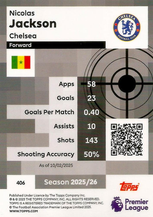 Fodbold kort Topps Premier League 2025/2026 - Pro Precision Nicolas Jackson - Pokedexet