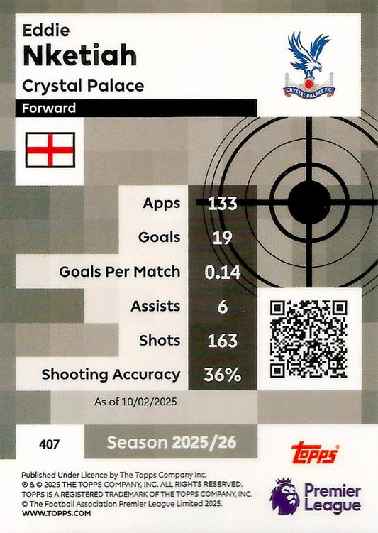 Fodbold kort Topps Premier League 2025/2026 - Pro Precision Eddie Nketiah - Pokedexet
