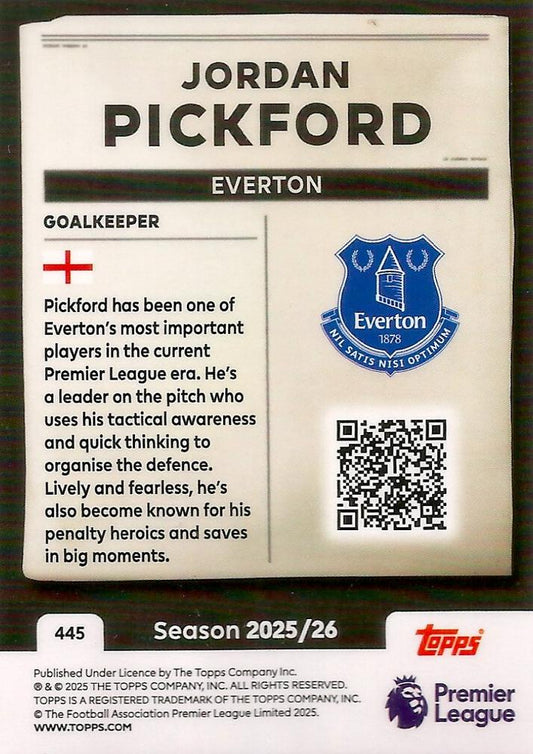 Fodbold kort Topps Premier League 2025/2026 - Headlines Jordan Pickford - Pokedexet