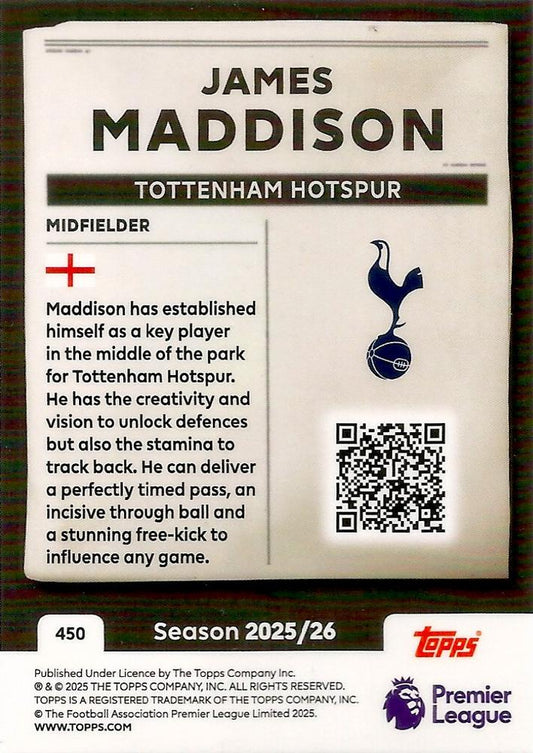 Fodbold kort Topps Premier League 2025/2026 - Headlines James Maddison - Pokedexet