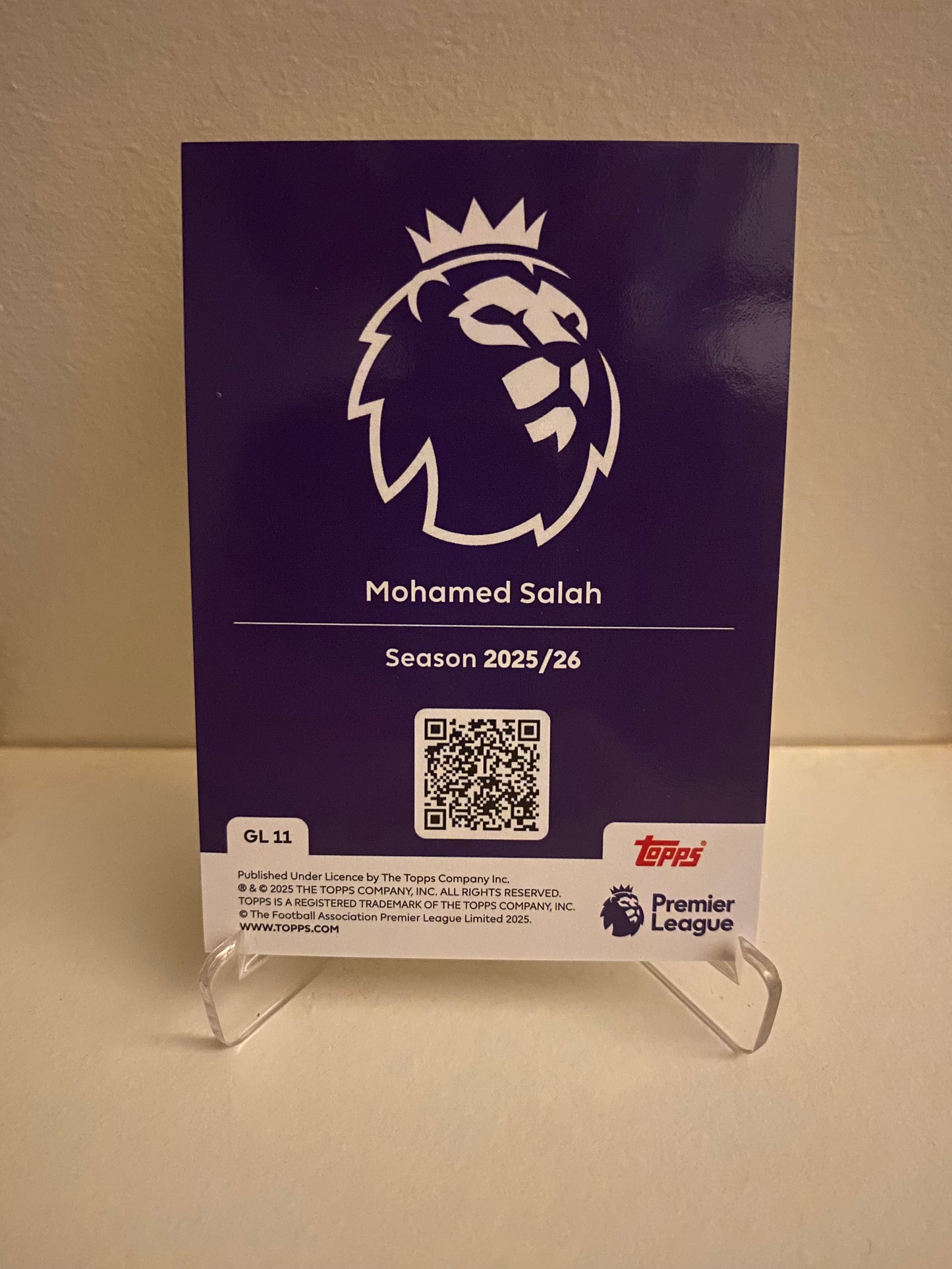 Fodbold kort Topps Premier League 2025/2026 - Gold Lion Mohamed Salah - Pokedexet