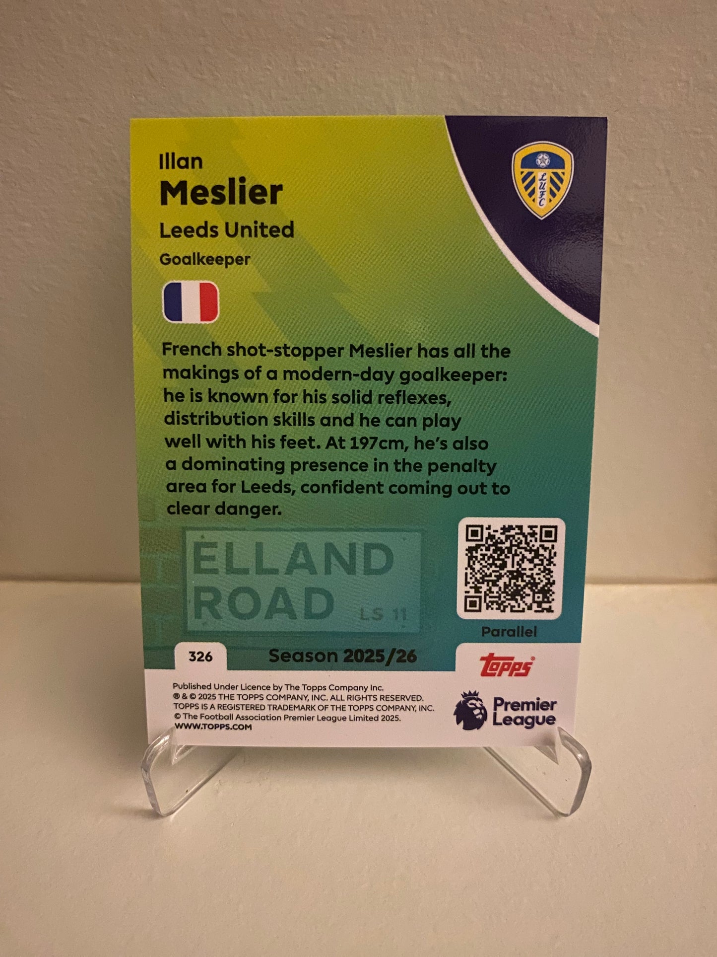 Fodbold kort Topps Premier League 2025/2026 - Green Parallel Illan Meslier 71/99 - Pokedexet