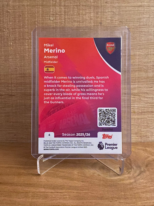 Fodbold kort Topps Premier League 2025/2026 - Arsenal Yellow Parallel Mikel Merino