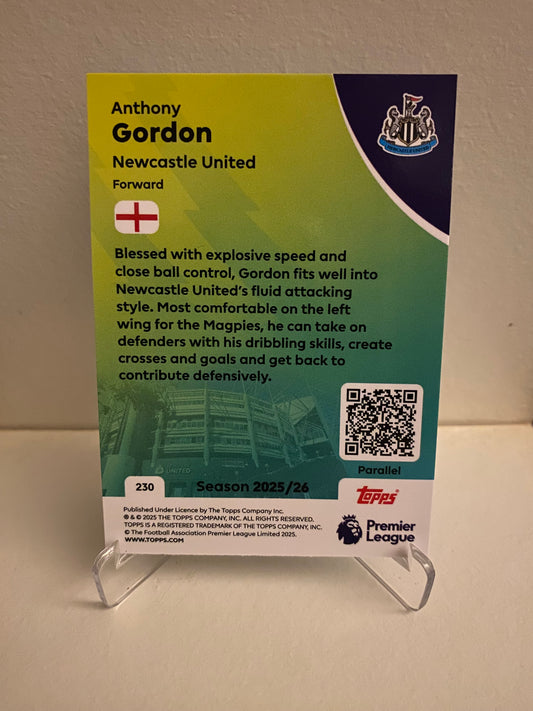 Topps Premier League 2025/2026 - Blue Parallel Anthony Gordon