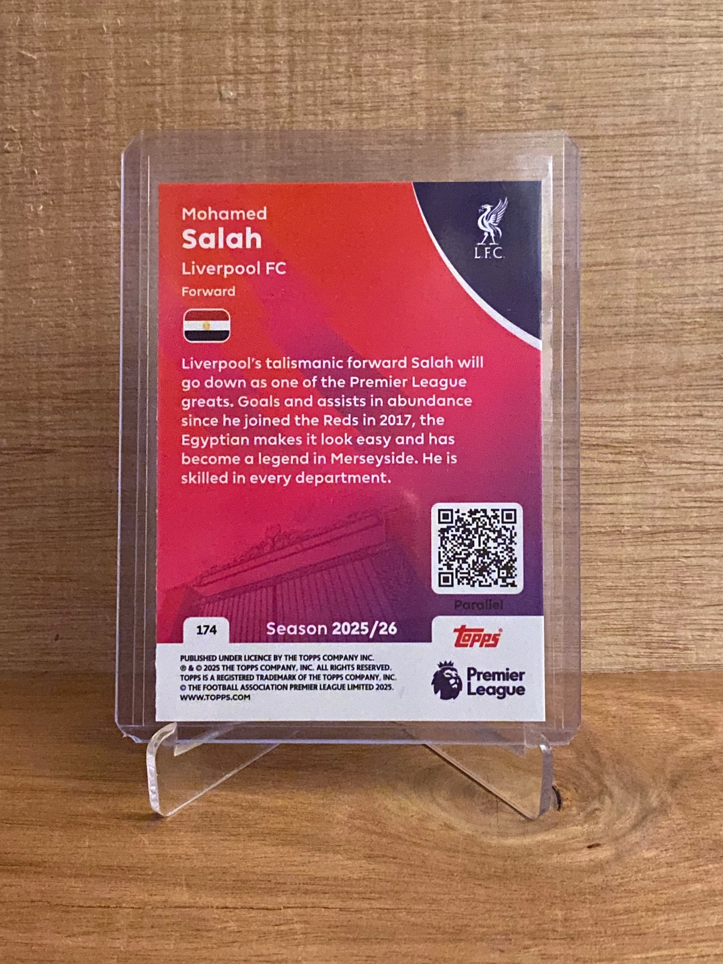 Fodbold kort Topps Premier League 2025/2026 - Liverpool Blue Parallel Mohamed Salah