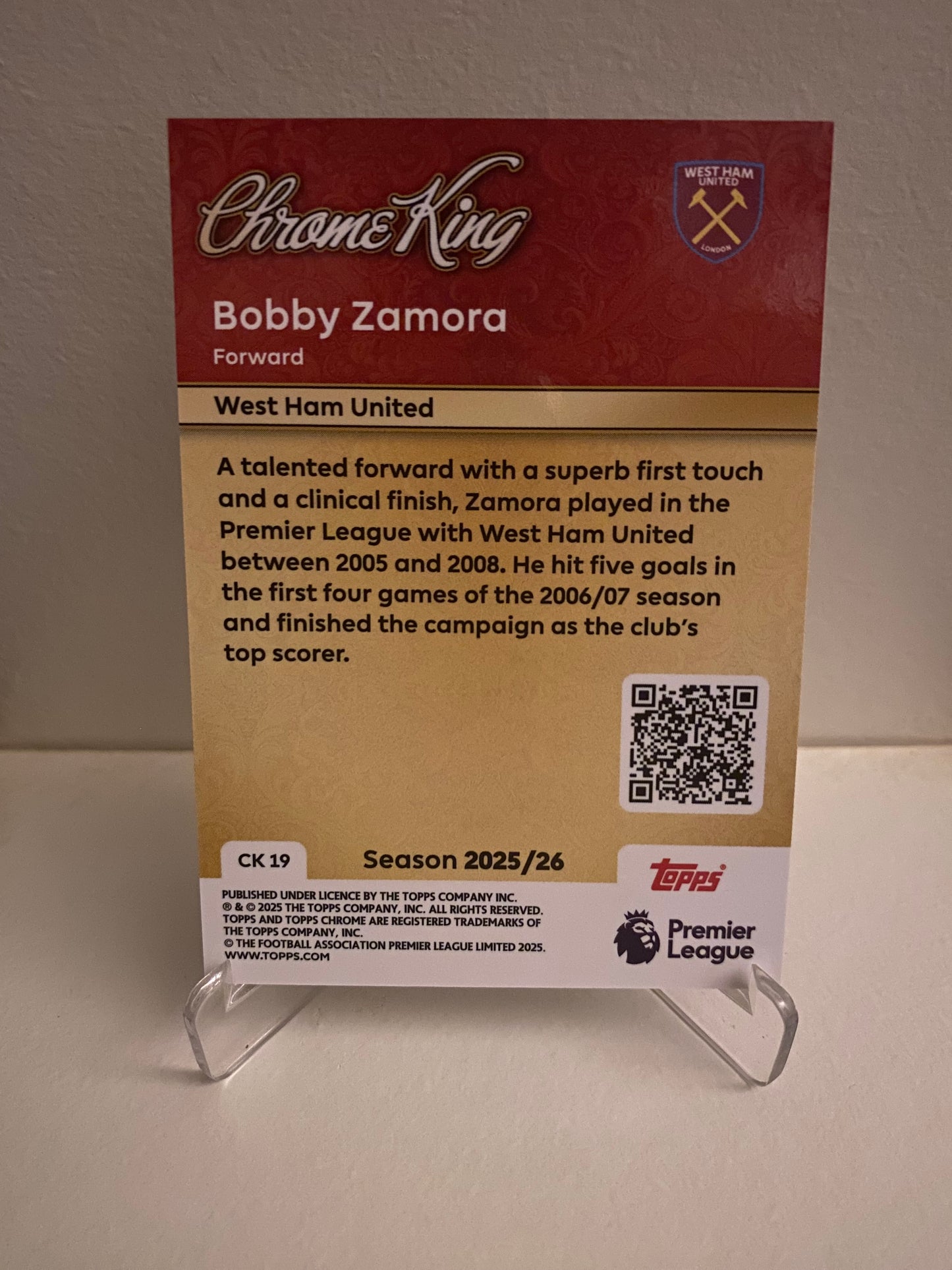 Fodbold kort Topps Premier League 2025/2026 - Chrome King Bobby Zamora - Pokedexet