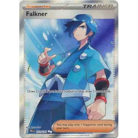 Pokemon kort Scarlet & Violet Paldea Evolved - Falkner Full Art (251/193) - Pokedexet