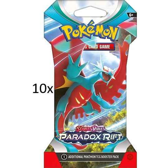 10x Pokemon Sleeved Booster Packs - Scarlet & Violet Paradox Rift - Pokedexet