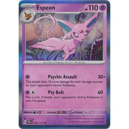 Pokemon kort Scarlet & Violet Prismatic Evolutions - Espeon Holofoil (33/131) - Pokedexet
