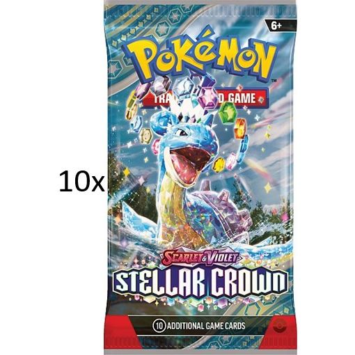 10x Pokemon Booster Packs - Scarlet & Violet Stellar Crown - Pokedexet