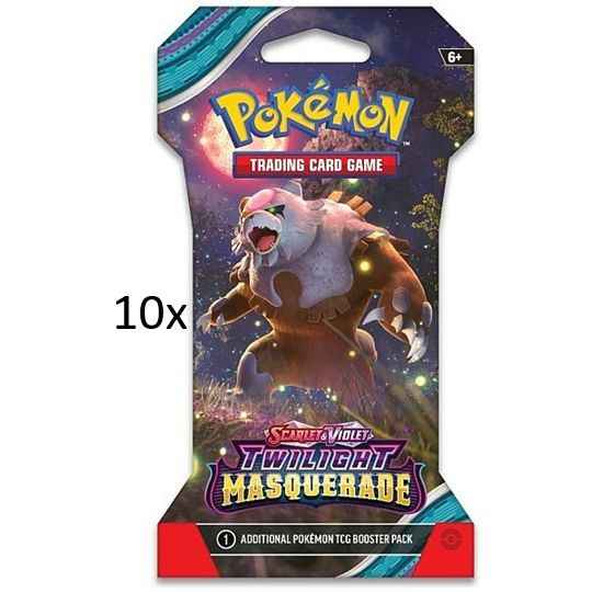 10x Pokemon Sleeved Booster Packs - Scarlet & Violet Twilight Masquerade - Pokedexet