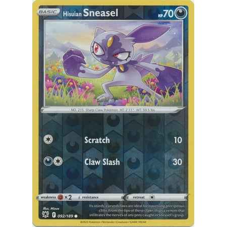 Pokemon kort Sword & Shield Astral Radiance - Hisuian Sneasel Reverse Holofoil (92/189) - Pokedexet