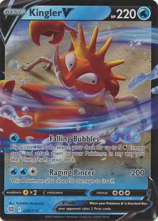 Pokemon kort Sword & Shield Brilliant Stars - Kingler V (28/172) - Pokedexet