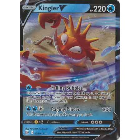 Pokemon kort Sword & Shield Brilliant Stars - Kingler V (28/172) - Pokedexet