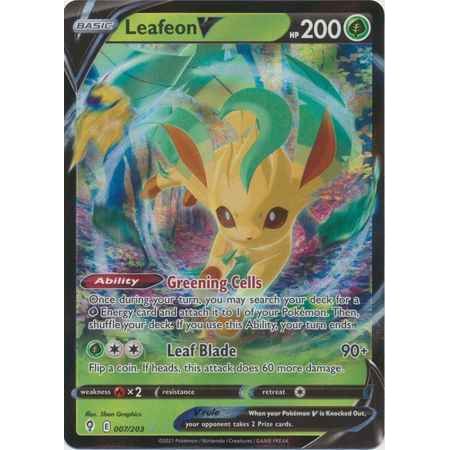 Pokemon kort Sword & Shield Evolving Skies - Leafeon V (7/203) - Pokedexet