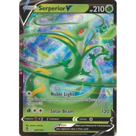 Pokemon kort Sword & Shield Silver Tempest - Serperior V (7/195) - Pokedexet