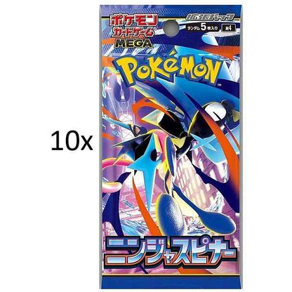 10x Japanske Pokemon Booster Packs - Mega Ninja Spinner