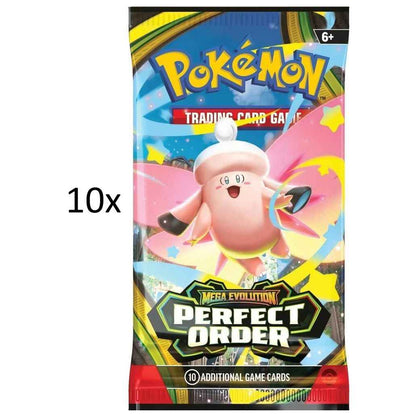 10x Pokemon Booster Packs - Mega Evolution Perfect Order