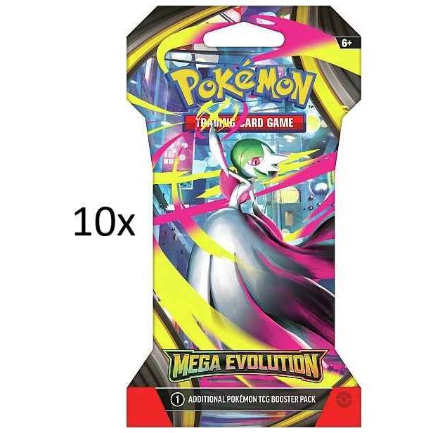 10x Pokemon Sleeved Booster Packs - Mega Evolution Base Set