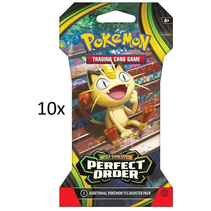 10x Pokemon Sleeved Booster Packs - Mega Evolution Perfect Order