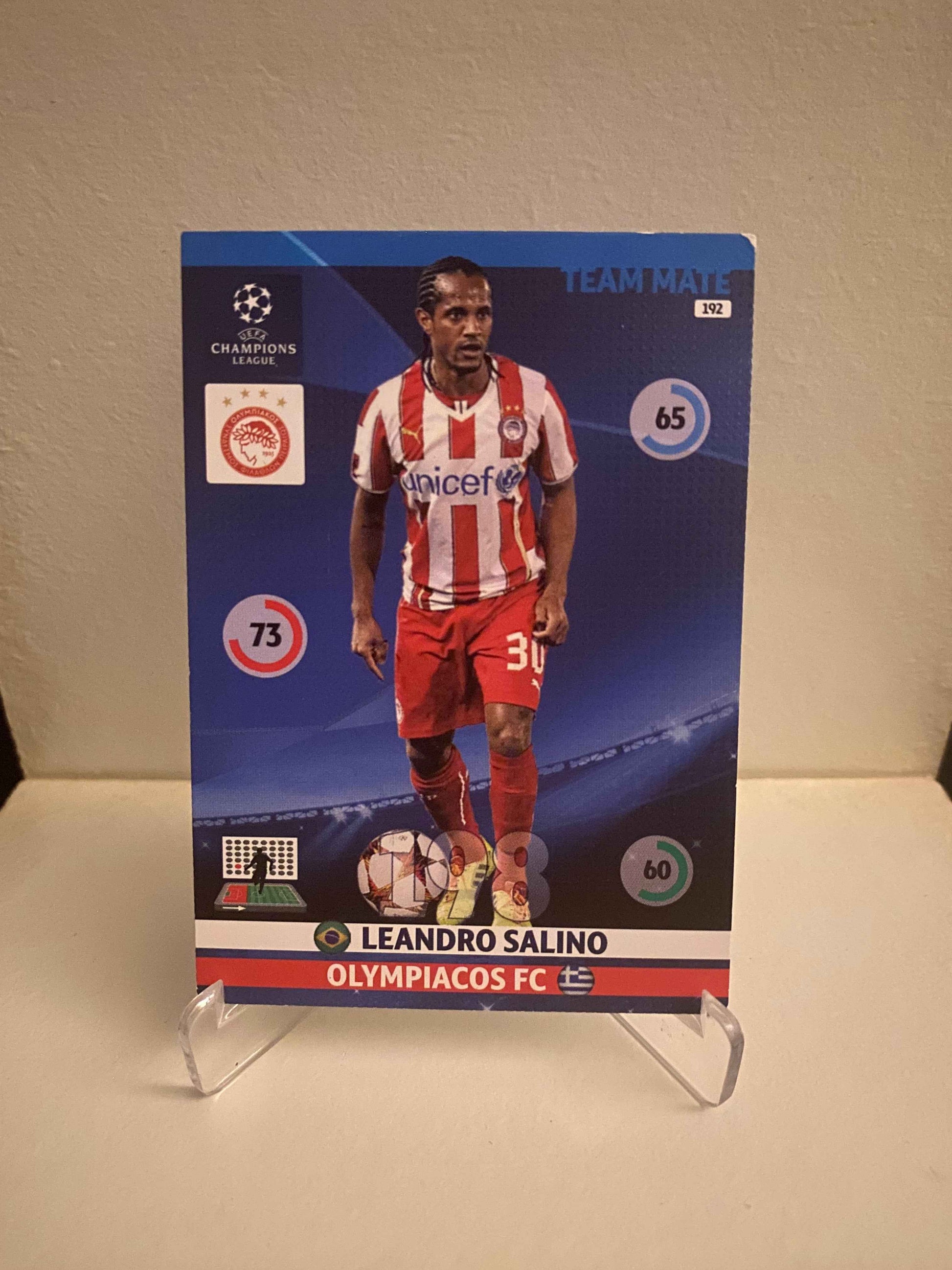 Fodbold kort Panini Adrenalyn XL UEFA Champions League 2014/2015 - Olympiakos Leandro Salino - Pokedexet