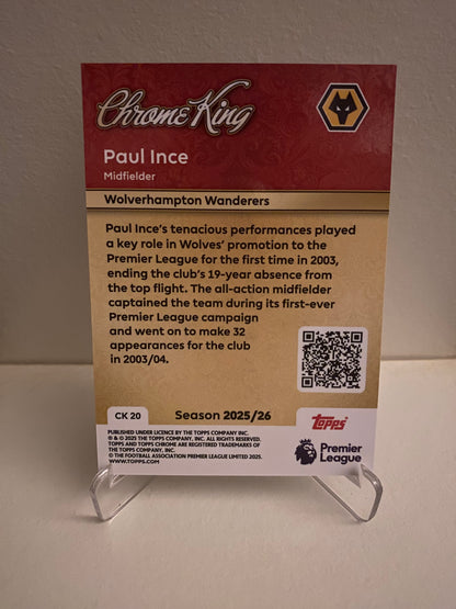 Fodbold kort Topps Premier League 2025/2026 - Chrome King Paul Ince - Pokedexet