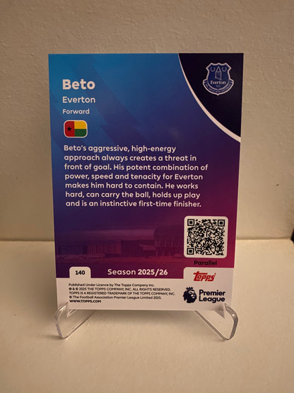 Fodbold kort Topps Premier League 2025/2026 - Blue Parallel Beto - Pokedexet