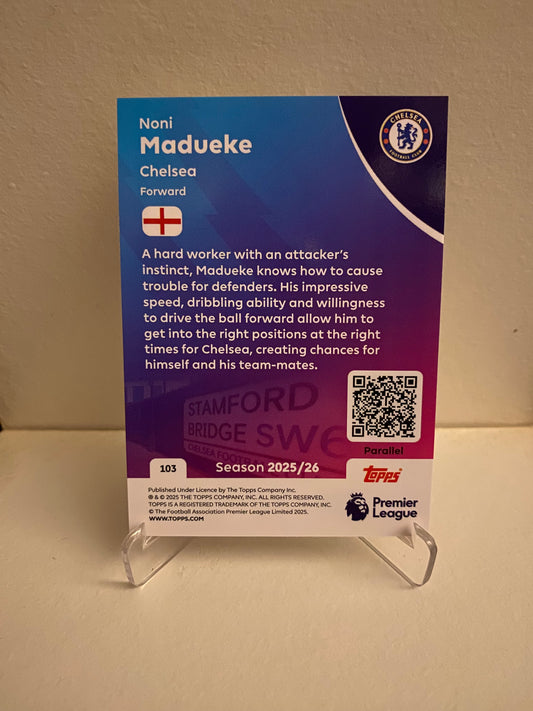 Fodbold kort Topps Premier League 2025/2026 - Yellow Parallel Noni Madueke - Pokedexet