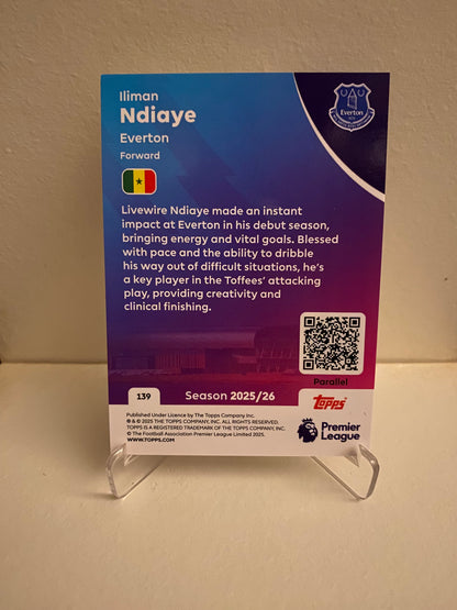 Fodbold kort Topps Premier League 2025/2026 - Yellow Parallel Iliman Ndiaye - Pokedexet