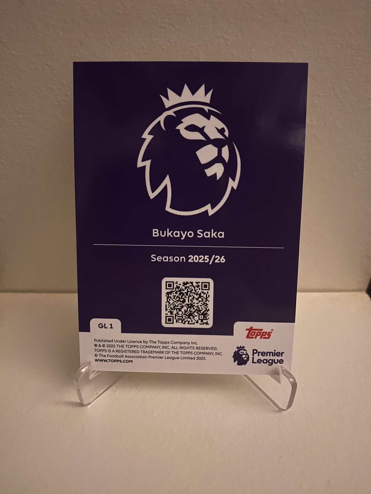 Fodbold kort Topps Premier League 2025/2026 - Gold Lion Bukayo Saka - Pokedexet