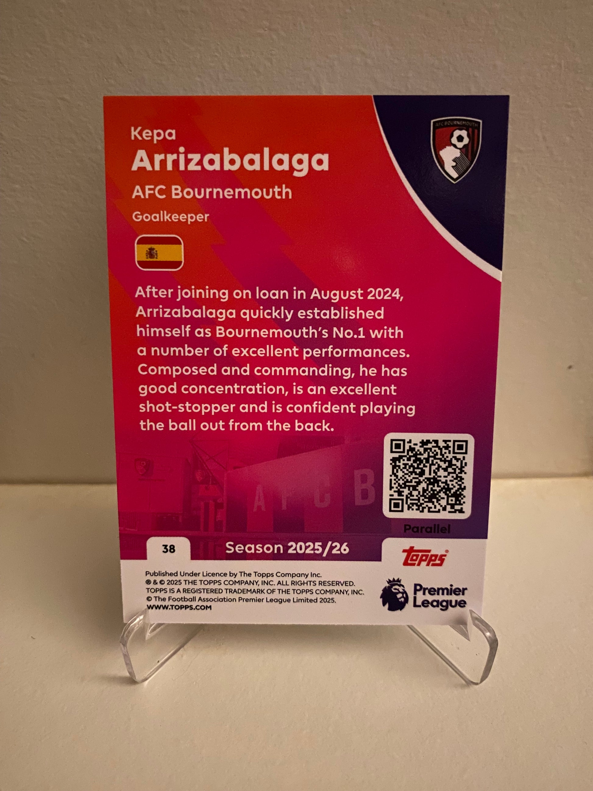 Fodbold kort Topps Premier League 2025/2026 - Blue Parallel Kepa Arrizabalaga - Pokedexet