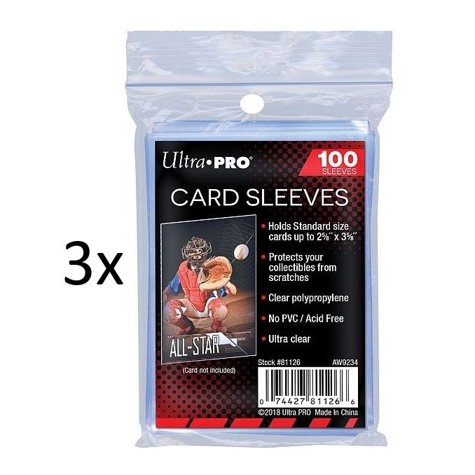3x Ultra Pro Basic Soft Sleeves - Pokedexet