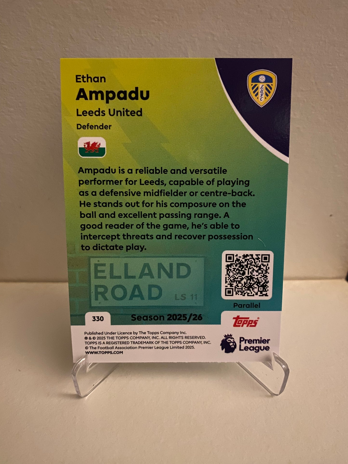 Fodbold kort Topps Premier League 2025/2026 - Blue Parallel Ethan Ampadu - Pokedexet