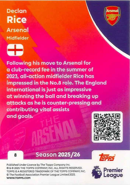 Fodbold kort Topps Premier League 2025/2026 - Arsenal Declan Rice