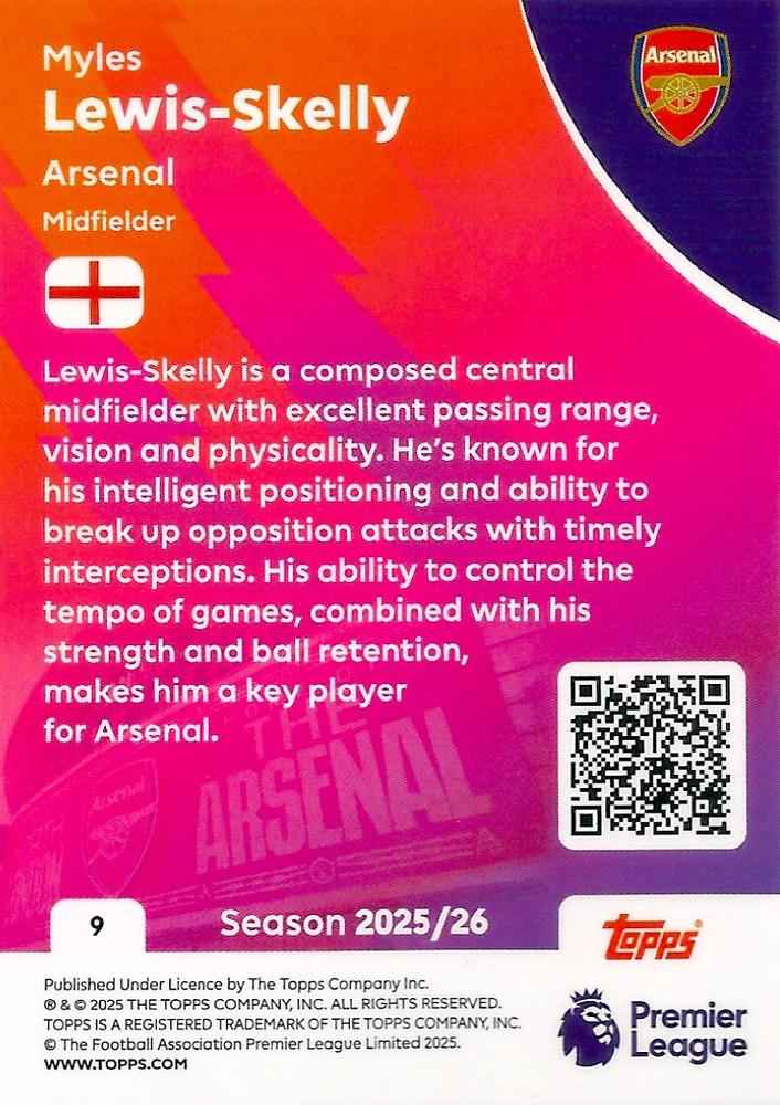 Fodbold kort Topps Premier League 2025/2026 - Arsenal Myles Lewis-Skelly