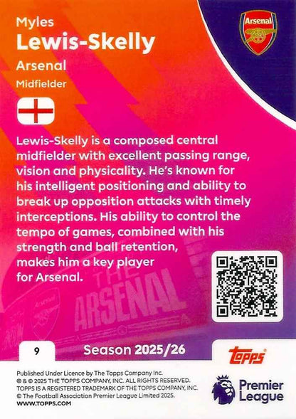 Fodbold kort Topps Premier League 2025/2026 - Arsenal Myles Lewis-Skelly